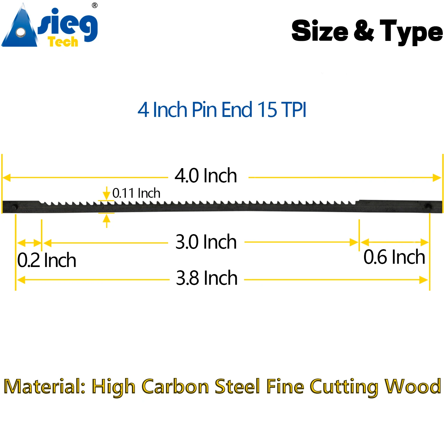 4 Inches Scroll Saw Blades Pin End 15TPI Fit For Dremel Moto-Saw MS20 MS20-01 MS51-01 MS52-01 MS53-01 And All 4″ Scroll Saw