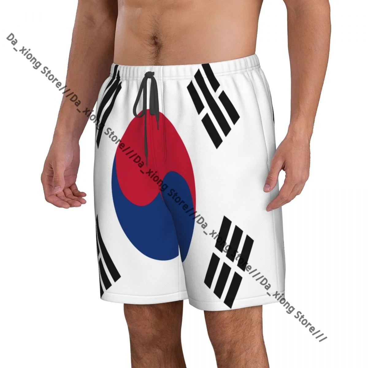 男性ビーチショート速乾性水泳トランク韓国国旗水着水着入浴ショーツ