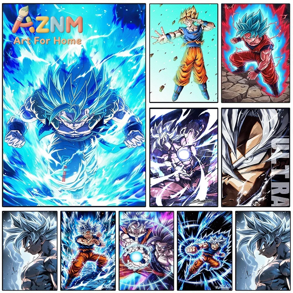 Dragon Ball Super Anime Canvas Wall Art No Frame Goku Super Saiyan Blue Ultra Instinct Print Painting Home Bedroom Living Room
