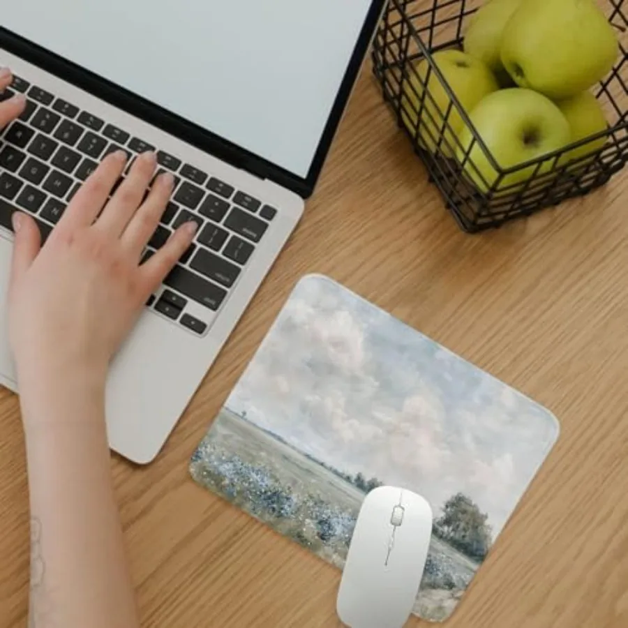 Landscape Oil Painting Pattern Small Mouse Pad Sea of Gaming Mouse Pad Non-Slip Rubber Base Washable for Home Computer Laptop G