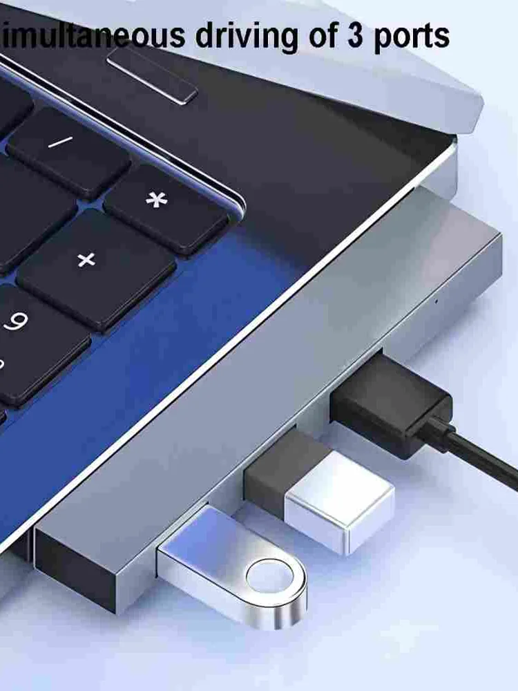 USB-C Hub 3.0 Type-C 3.1 Vier-poorts multifunctionele USB OTG-adapter, compatibel met diverse computerapparaten - afbeelding 2