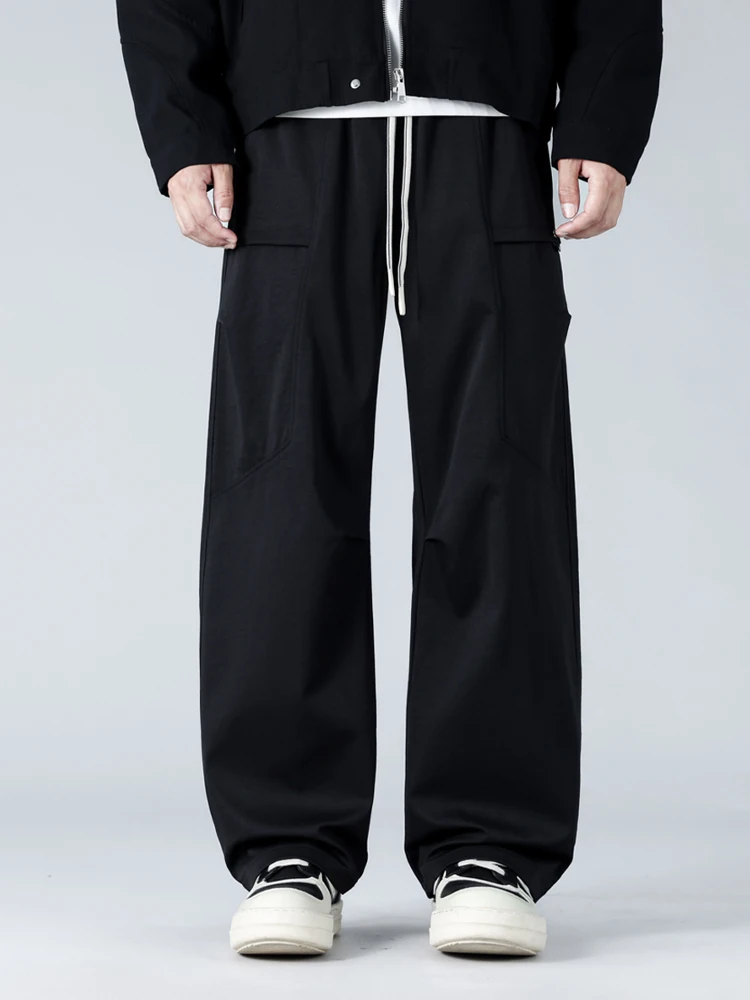 

Мужские повседневные брюки из ледяного шелка прямого кроя, тонкие, быстросохнущие, в американском стиле, удобные, свободного кроя, длинные