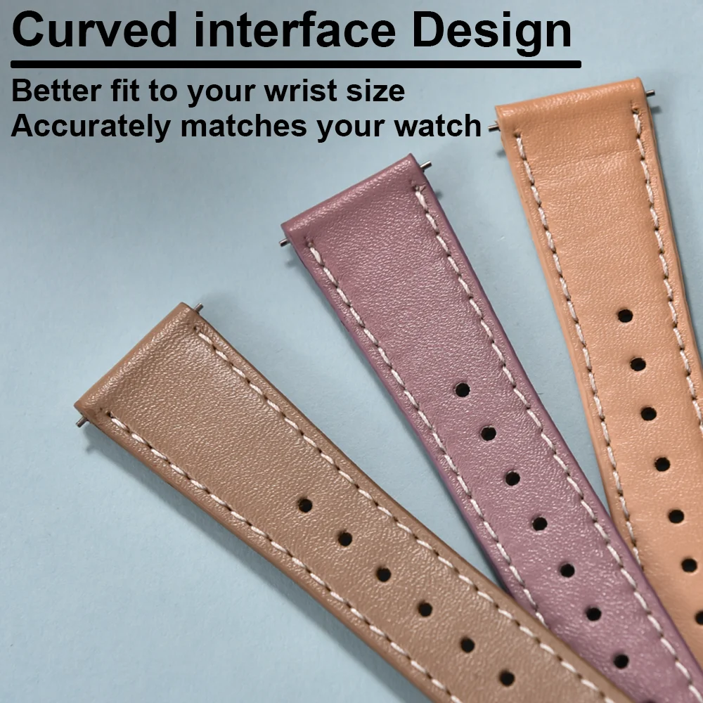 

Leather Watch Strap 20mm 22mm Quick Release Straps for Omega Seiko Leather Watchbands Universal Soft High Quality Wrist Bracelet