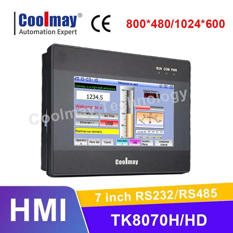 Coolmay 7 inch TK8070H/HD HMI Touch Screen LCD Panel RS232 RS485 HMI Touch Panel for Automatic Controller with Free Software