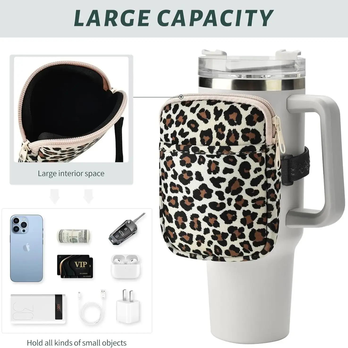 Water Bottle Pouch for Stanley,18~40oz Stanley Cup Accessories,Stanley Cup Fanny Pack,Tumbler Pouch with Pocket.