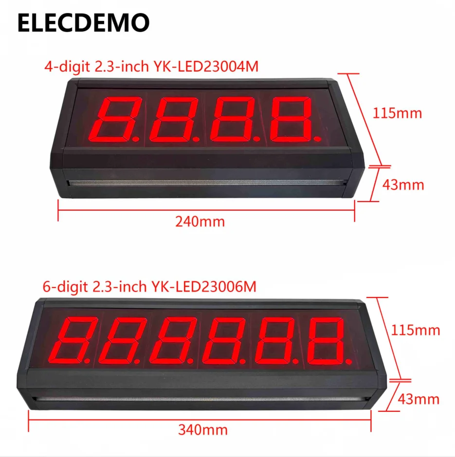 2.3 inch LED Digital Tube Display Module, RS485 Modbus RTU, High Brightness Industrial PLC Production Line Kanban Screen Board image 3
