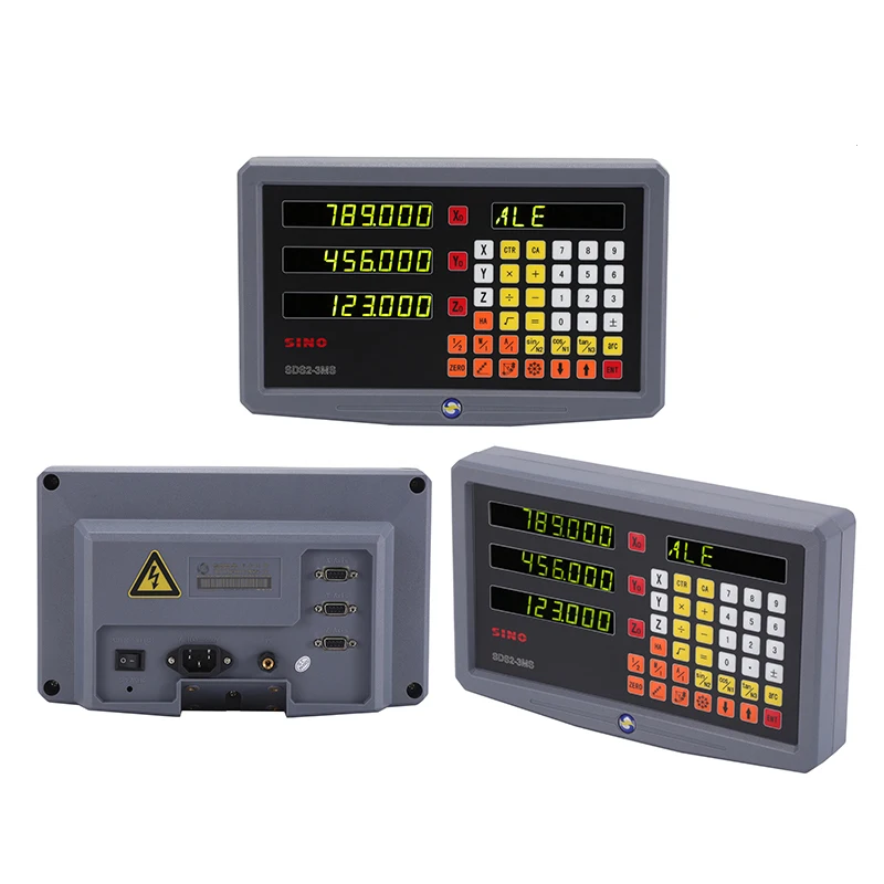 SINO 3 Axis Digital Readout SDS3MS Dro Set Kit and 3PCS Linear Glass Scales Encoder 5U TTL Working Stroke Length YHSINO