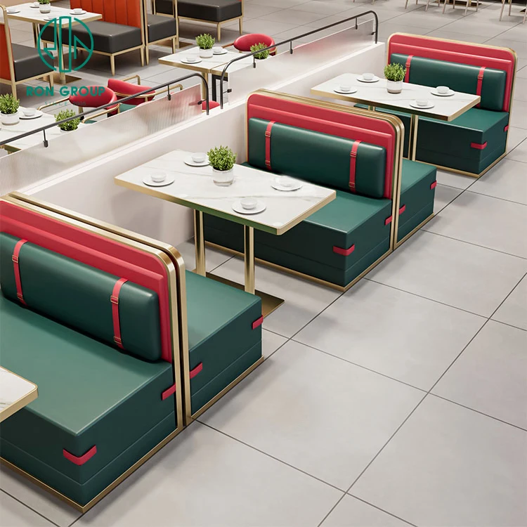 

Luxury Hotel Custom square Coffee Tea Shop Marble Granite Commercial Cafe Leather Restaurant Furniture Booth Seating Table