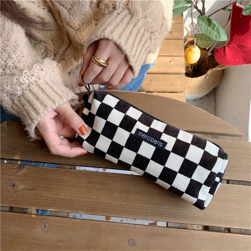 Pencil Case Korean Stationery Retro Estuche Cases Kawaii Flower Pencilcase For Girls Material Escolar Papeleria Trousse Scolaire