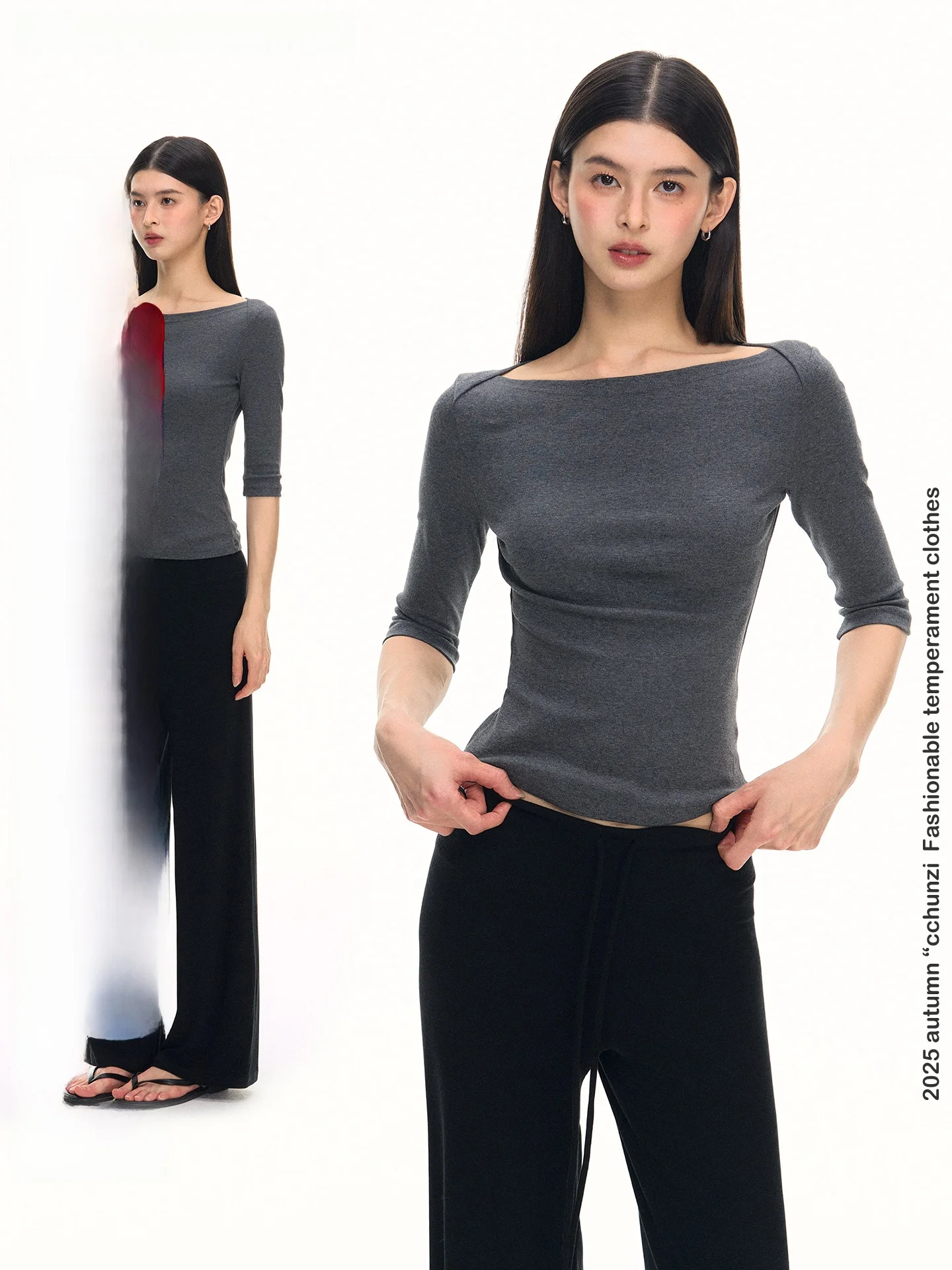 

Облегающая футболка Seven Sve, женская осенняя модная футболка с матросским воротником, повседневная удобная дышащая футболка для девочек обычной длины