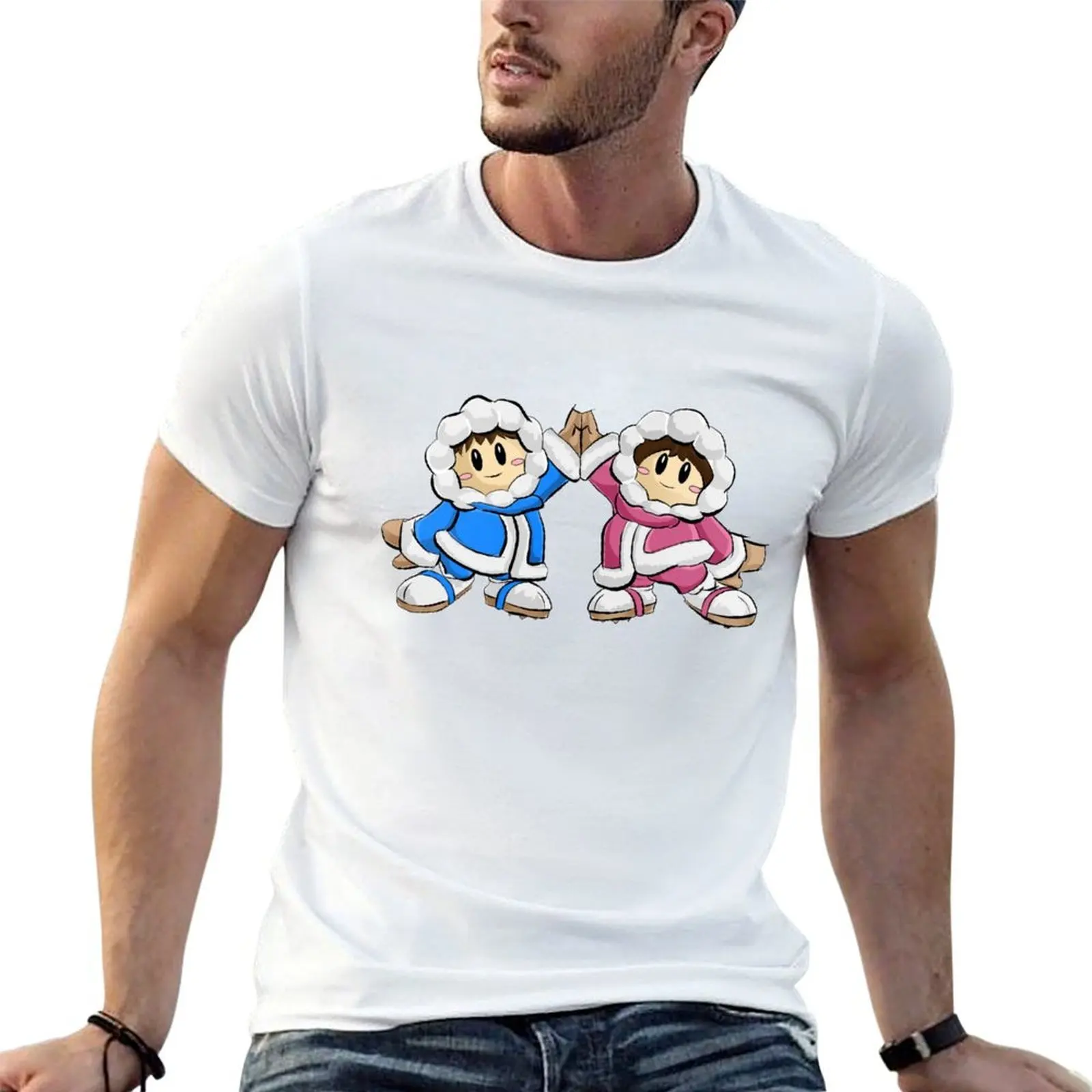 Футболка Ice Climbers SSBM, черная хлопковая футболка, однотонная мужская футболка, мужская футболка с графическим принтом, хлопковая футболка для мужчин