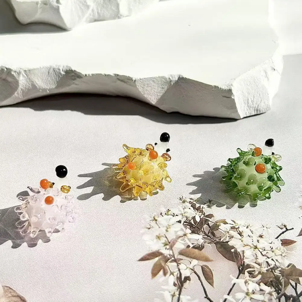 Home Decor Creative Crystal Little Hedgehog Cartoon Mini Hedgehog Figurine Handmade Animal Ornament Birthday Gift Accessories