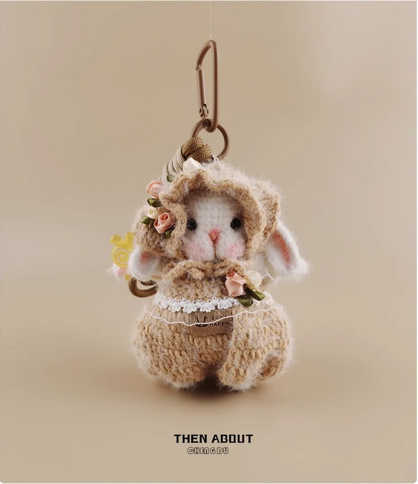 

Cute candy rabbit doll bag pendant pendant Keychain pendant niche high sense gift.