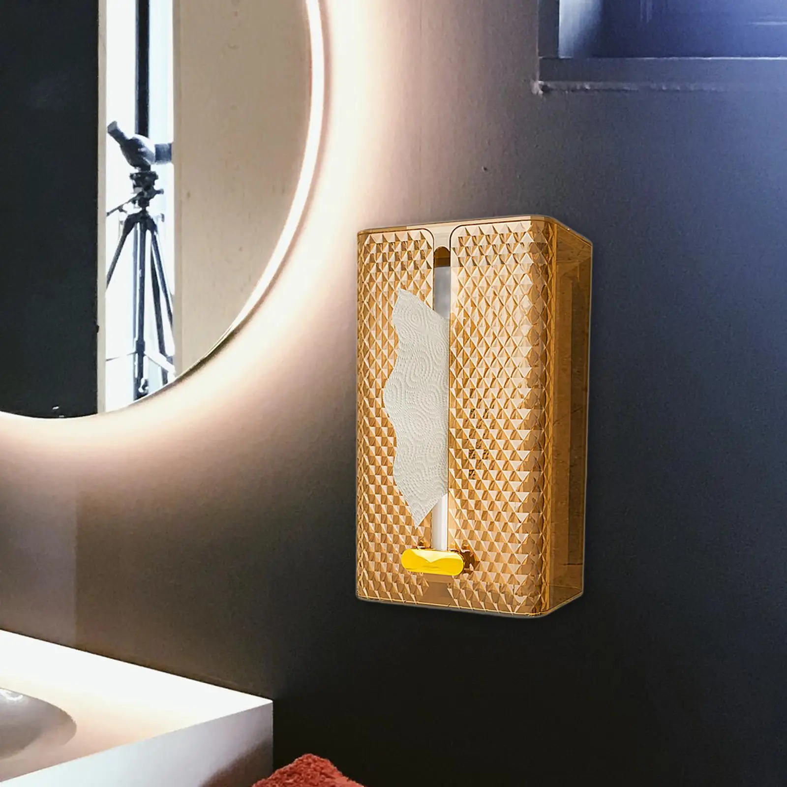 Tissue Box Holder Wall Mounted Modern Tissue Organizer Toilet Tissue Storage for Restroom Office Living Room Restaurant Desk