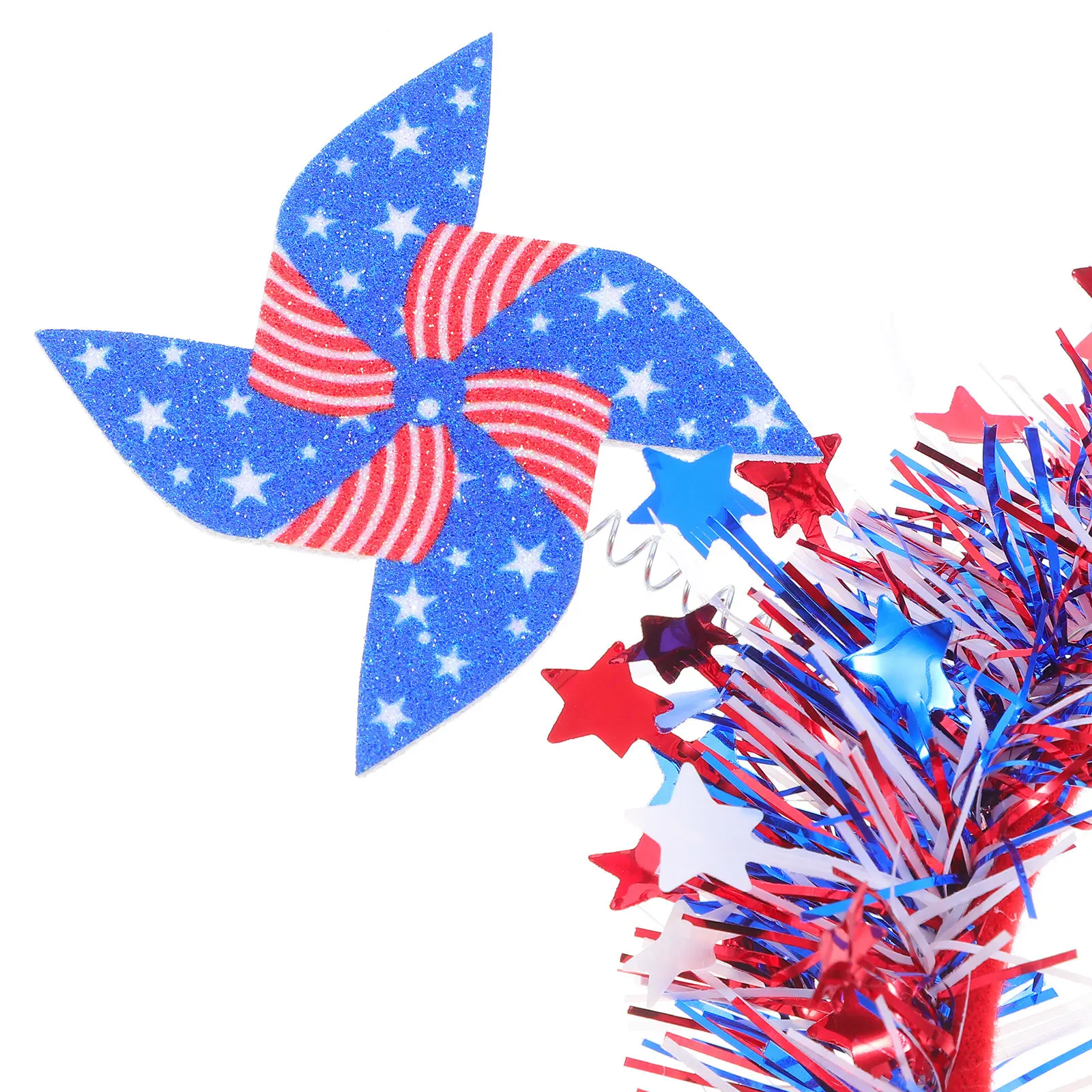 Red White Blue Pinwheel Headband Independence Day Patriotic Hair Band for July 4Th Parade Bbq Holiday Style American Headband