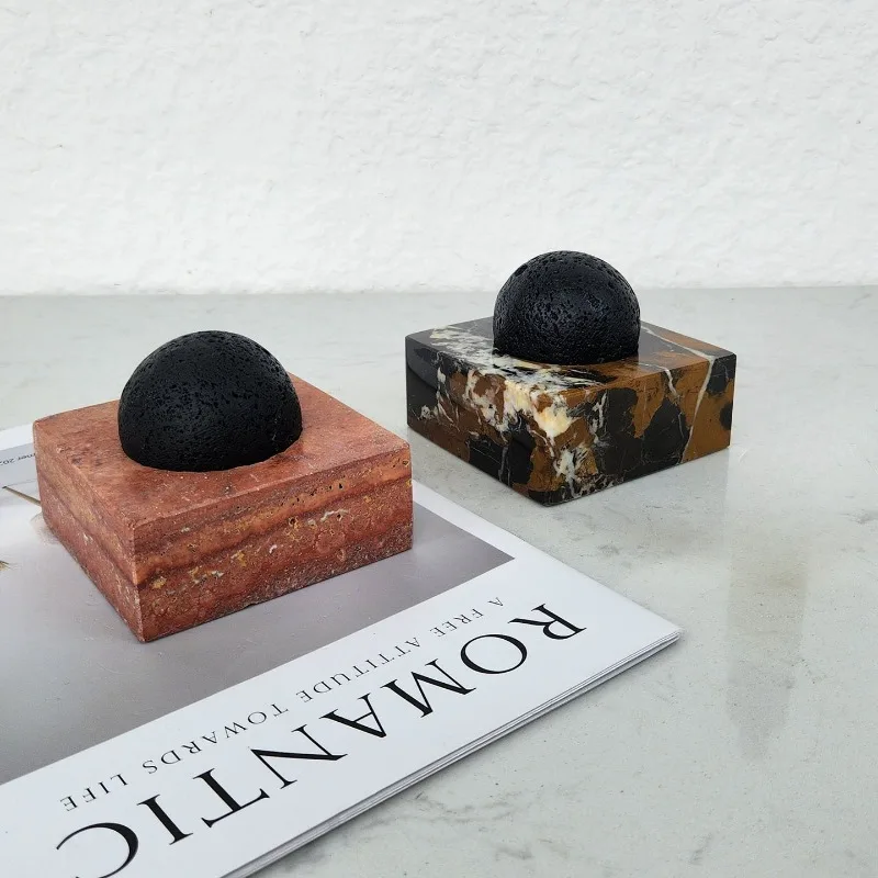 Light Luxury Modern Simple Natural Marble Ball Ornaments, Home Decorations, Aromatherapy Accessories