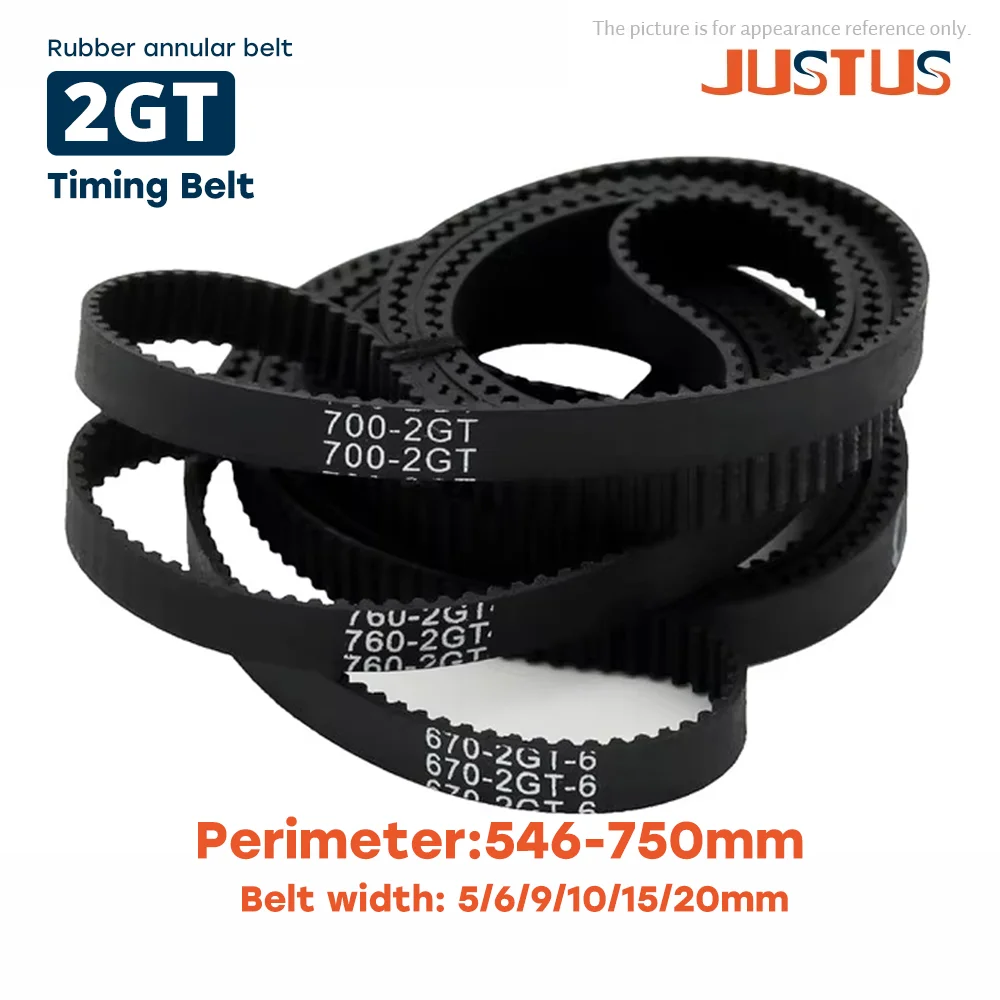 

GT2 Rubber Timing Belt 2GT Closed-loop Synchronous Bandwidth 5/6/9/10/15/20mm Perimeter 546-750mm Are Suitable For 3D Printers