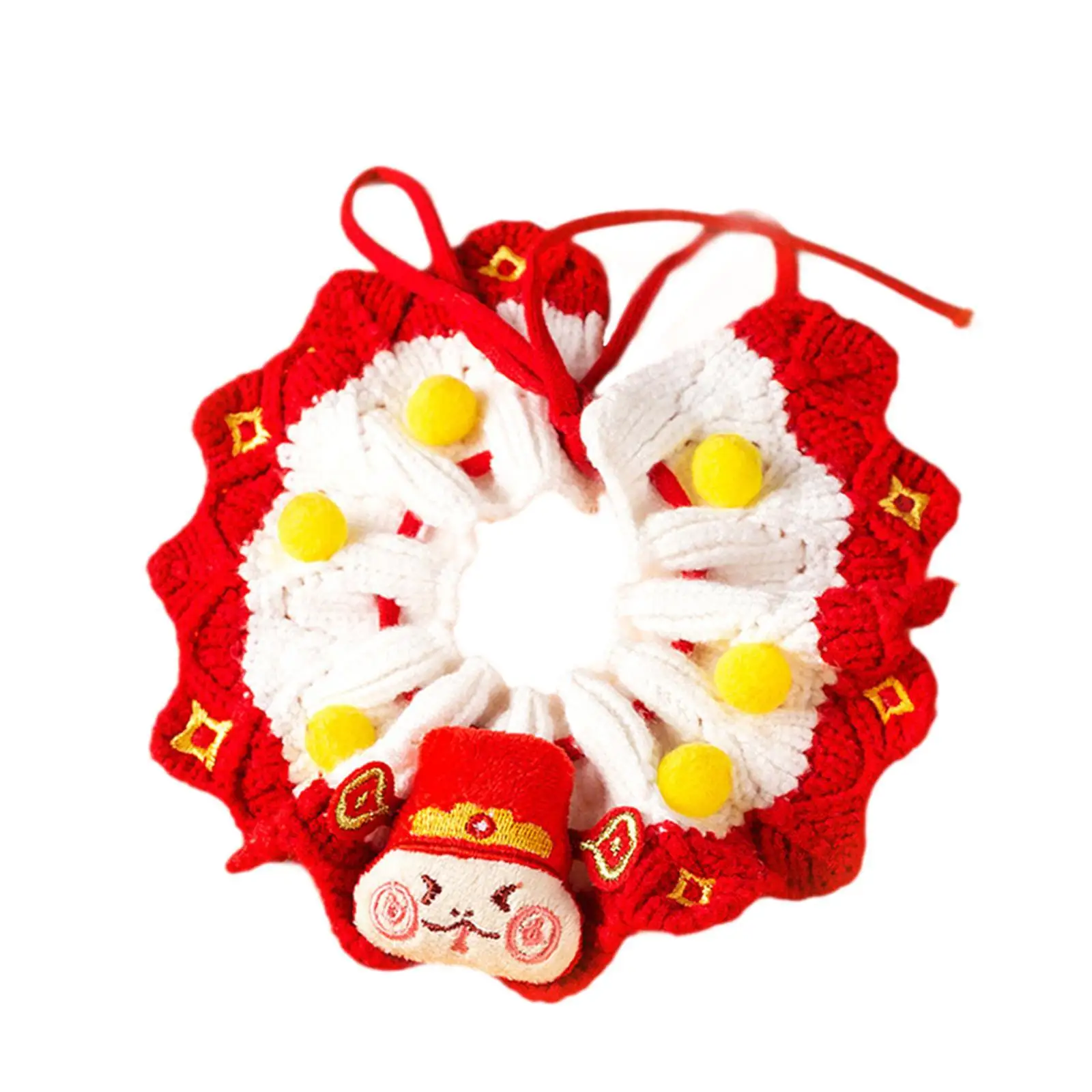 Cat Collar Hand Woven Adjustable Kitten Necklace Scarf Cat Accessories for Chinese New Year and Birthday Parties