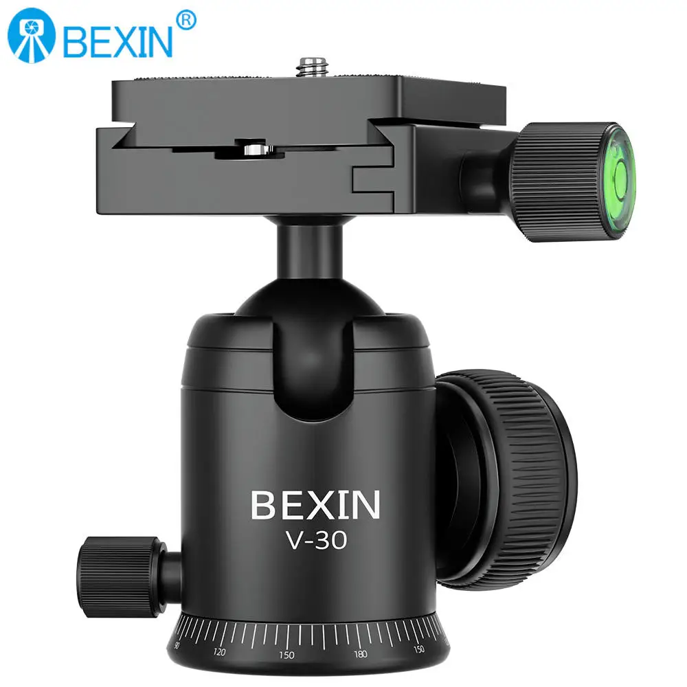 BEXIN Quick Release Aluminum Tripod Ball Head w Arca Swiss Camera Mount for DSLR Camera Monitor Mic Light Tripod Photograph