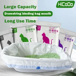 HiCoDo Universal Cat Litter Bag Disposable Cat Litter Liners Thickened Automatic Closing Special Garbage Pet Box