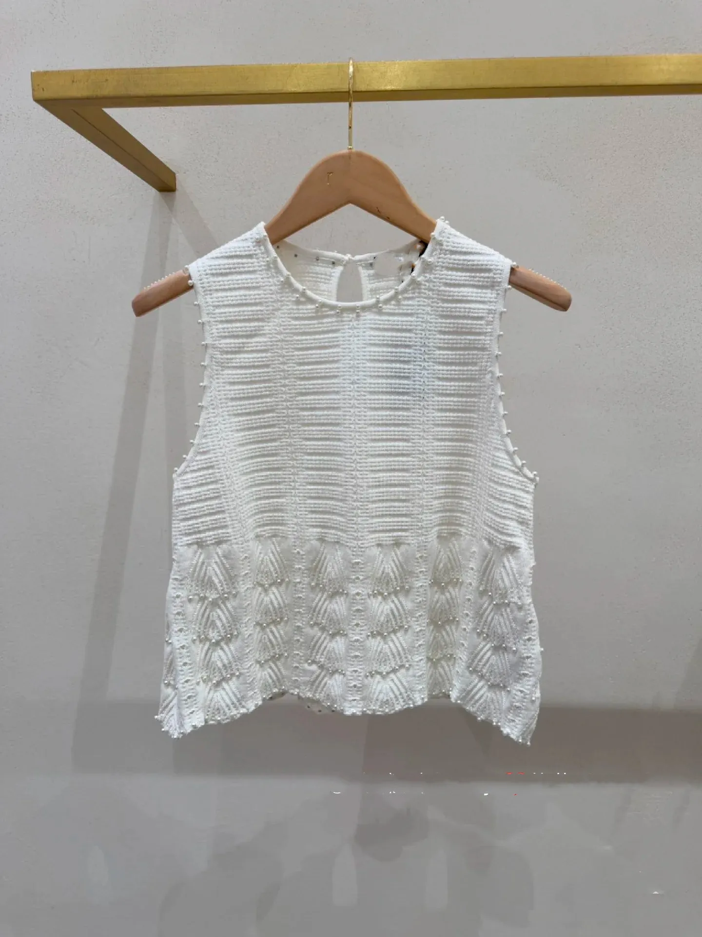 Versione di fascia alta floreale d ort Sve Cardigan aperto Top Perlaretted Hollow out European Sle Abbigliamento lavorato a maglia per le donne