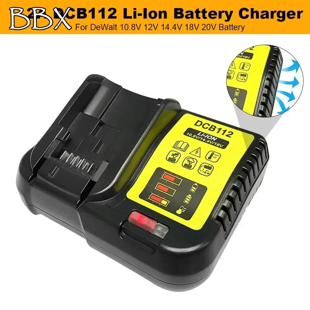 

DCB112 Battery Charger Safety Stable Electric Tool Charger Replacement ABS and Copper Durable Battery Charger Plug