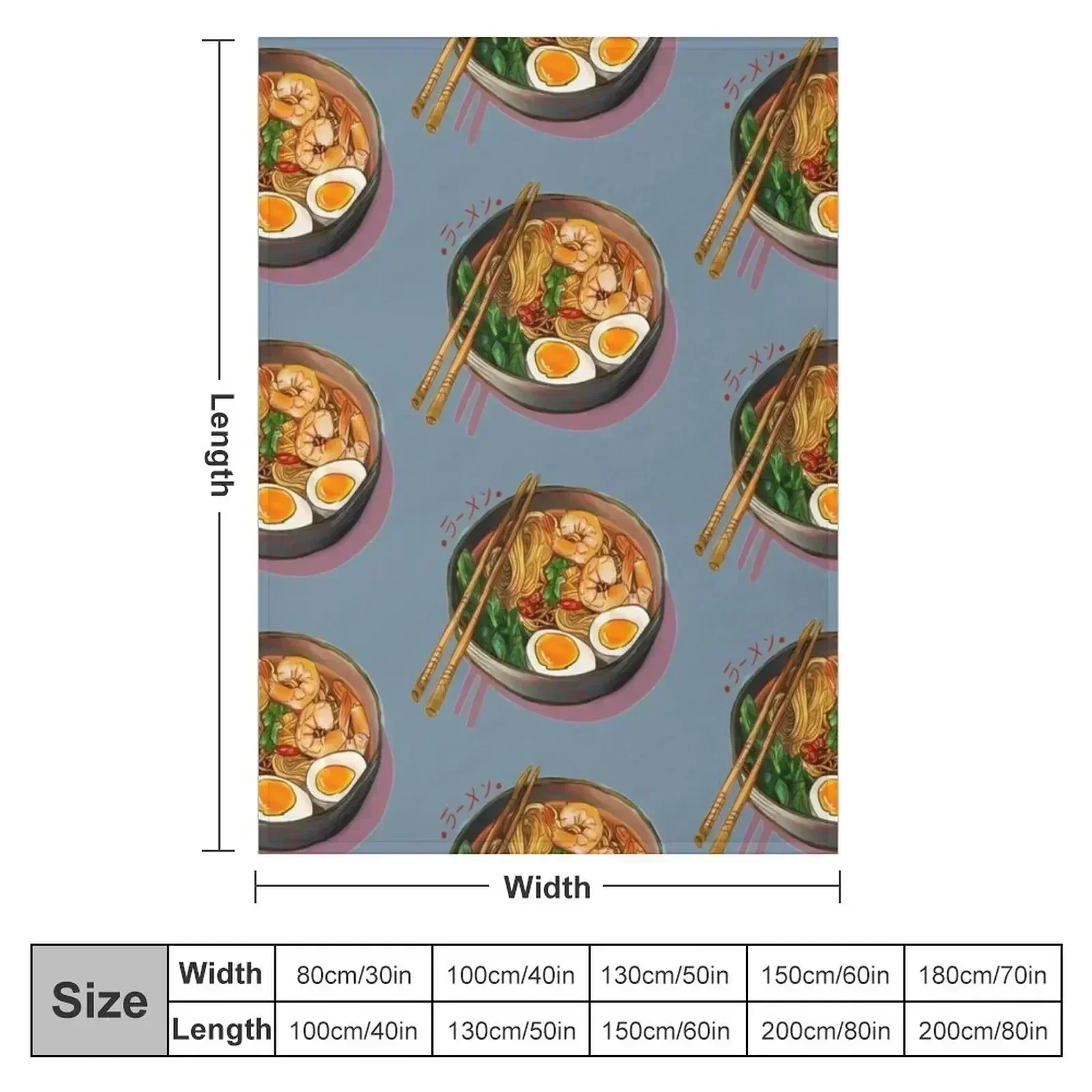 Japanses Ramen Noodles Bowl Throw Blanket Flannel Sofa warm winter Camping wednesday Blankets