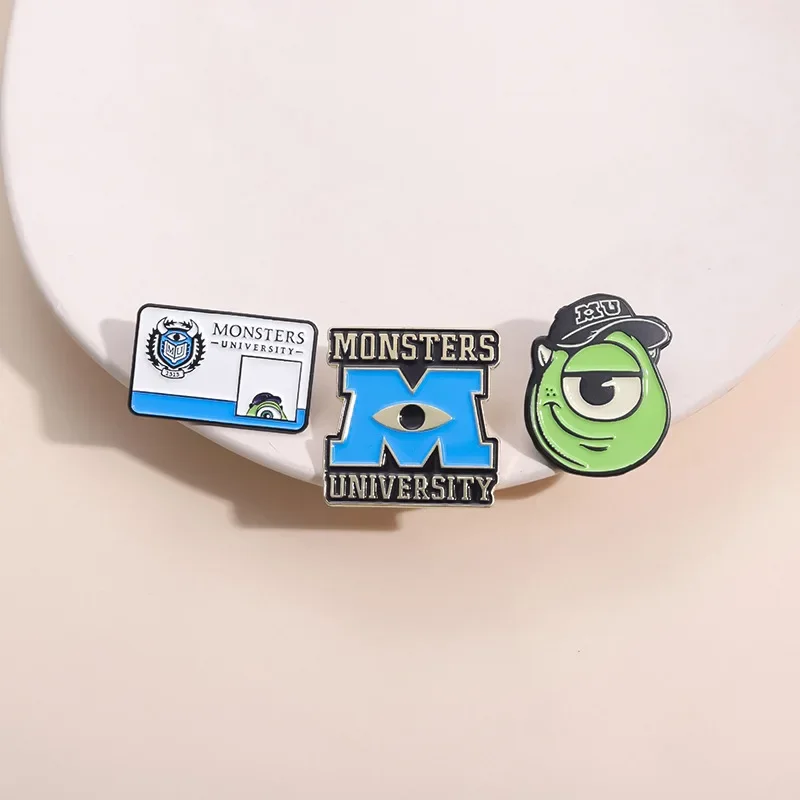 Cartoon Monsters University Mike Wazowski Enamel Pins Lovely Brooches Badges Gifts for Friends Fans Backpack Accessories