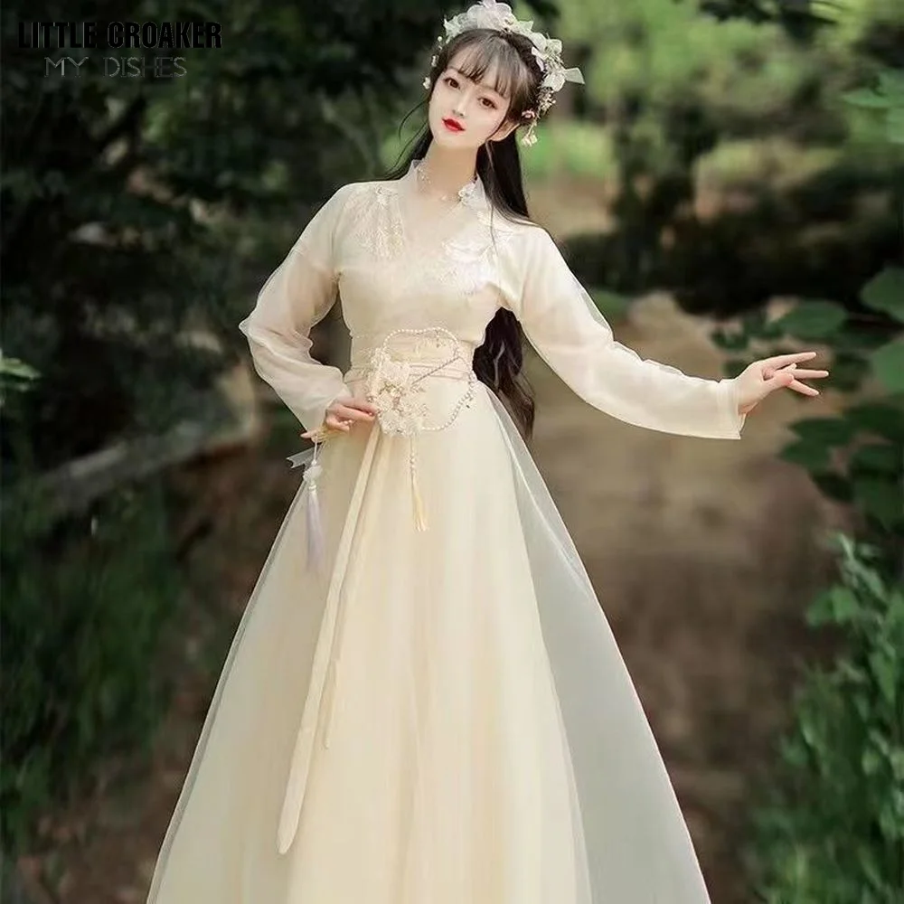 Traditional Chinese Clothing Women Hanfu Fairy Dress Ancient Chinese Stage Costume Princess National Folk Dance Festival Outfit