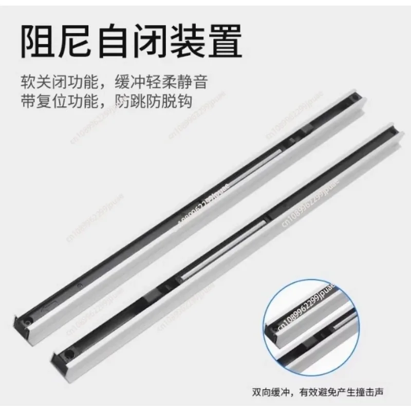 Invisible Track Hardware Bathroom Sliding Wooden Door Silent Hanging Pulley Trackless Hanging Wheel Buffer Accessories