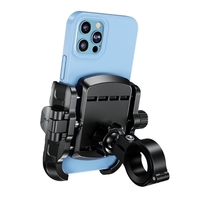 Aluminum Alloy Motorcycle Phone Mount with Vibrations Dampener Silicone Pad ATV Bike Scooter Handlebar Cellphone Holder