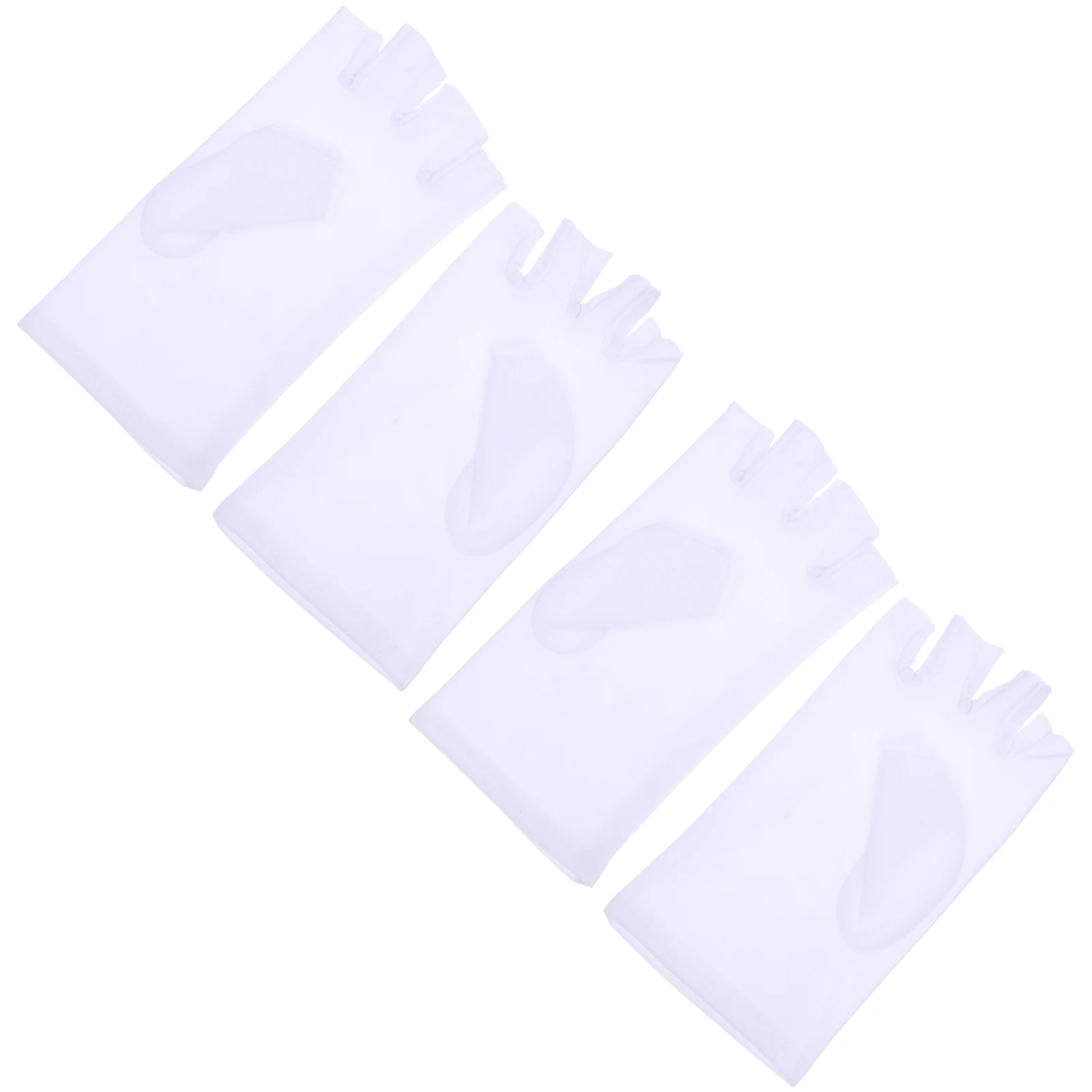 

2Pairs Sun Protection Fingerless Gloves High Elastic Breathable Anti-Uv Spandex Manicure Driving Riding Nail Art Half Finger