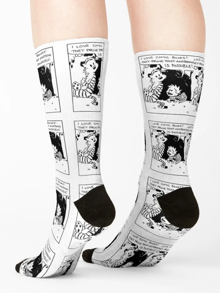 كالفين وهوبز كارتون كوميك 9 جوارب الهيب هوب أنيمي الرجال الرجعية الرجال الجوارب النسائية