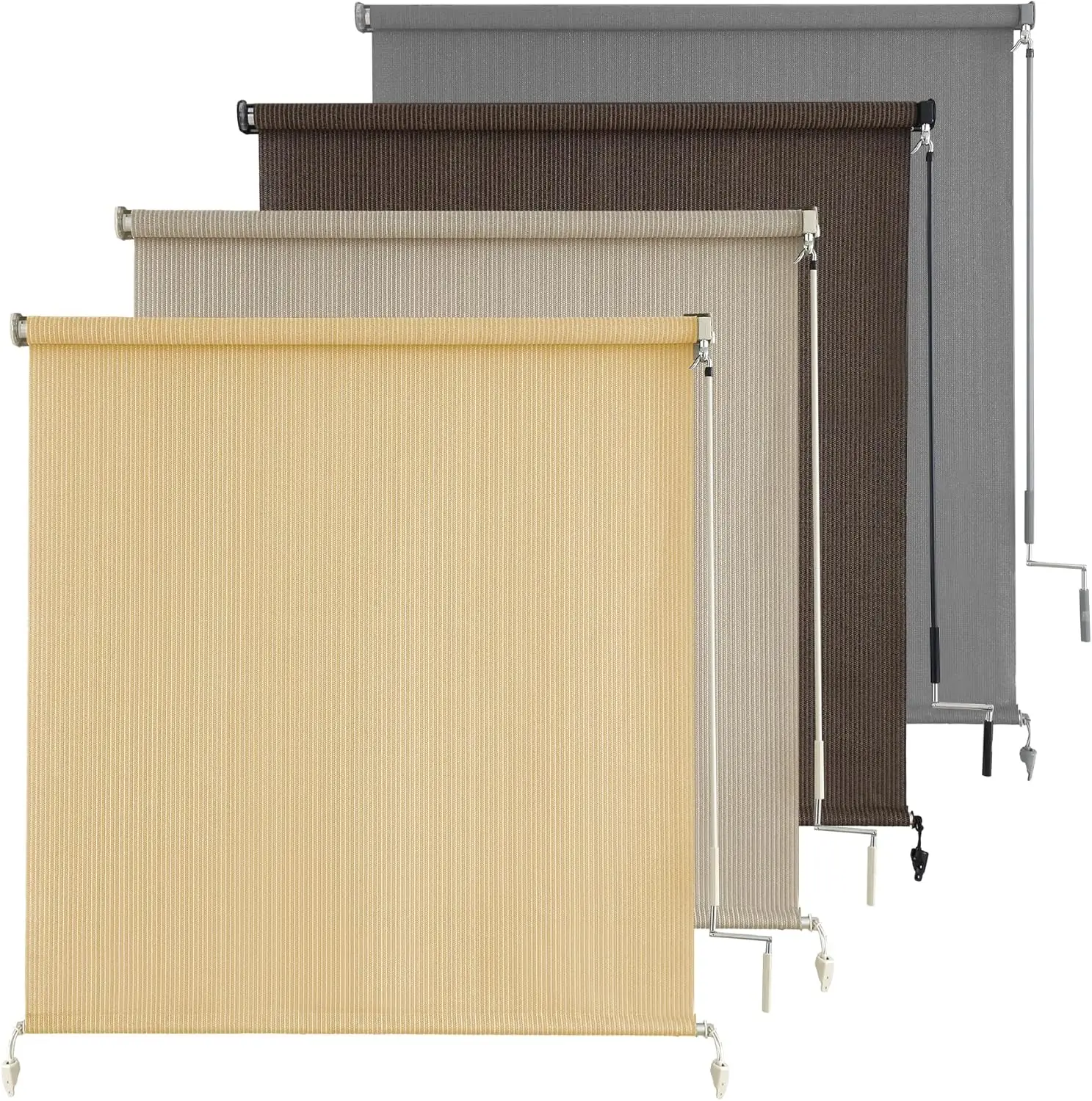 

Уличные рулонные шторы для террасы, беспроводные жалюзи для патио, защита от УФ-излучения для веранды и балкона (36x72 дюйма, цвет пшеница)