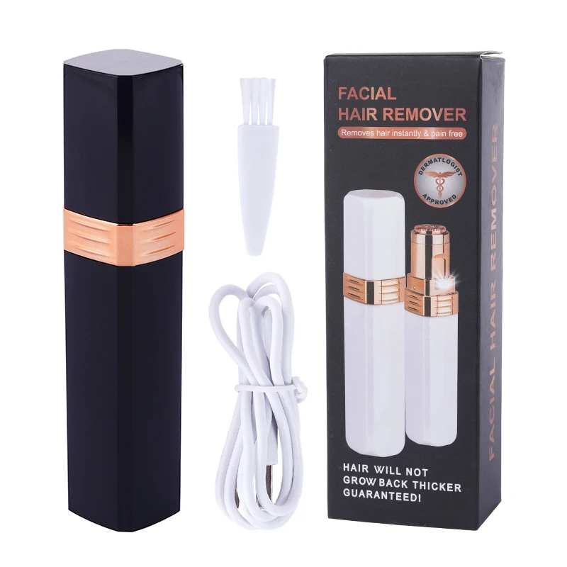 جهاز الحلاقة الكهربائية لإزالة الشعر بشكل مثالي على شكل أحمر شفاه لنزع شعر الوجه للنساء أدوات إزالة شعر الجسم غير مؤلم