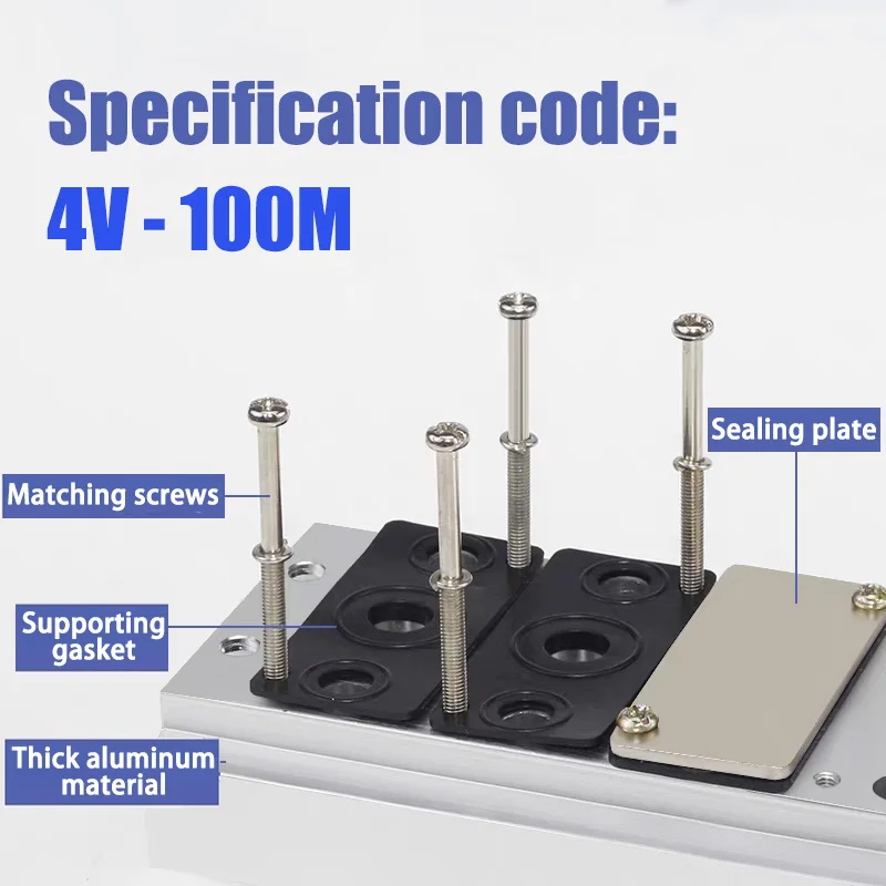 1pcs 100M Material Alumiume Manifold Base Suitable For Pneumatic Solenoid Valve 4V110-06 Exhaust Plate Base With Gasket Screw