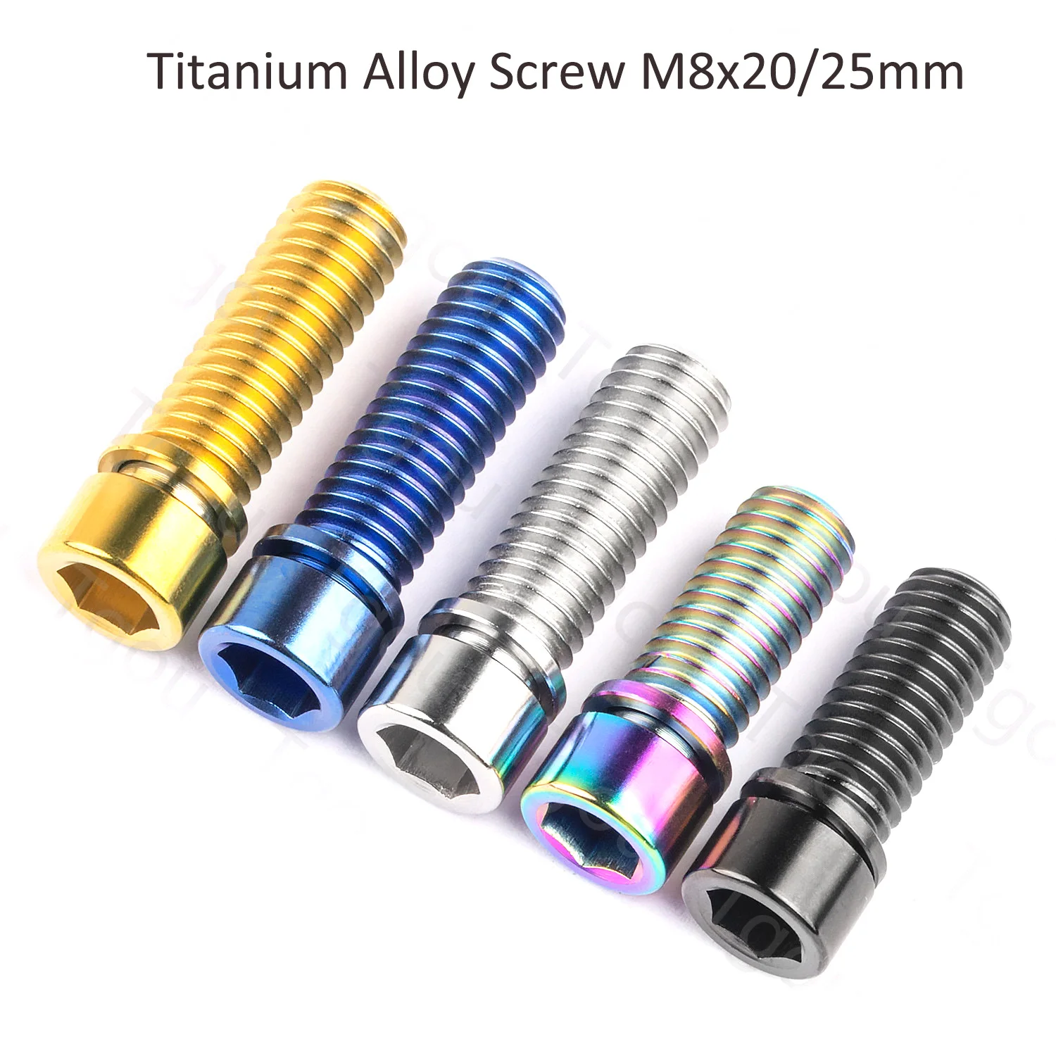 2pcs Titanium Bolts M7 M8 X20 25mm for BMX Stem Brompton Bike Handlebar Clamp Screws, Multi-Color Upgrade Fixings