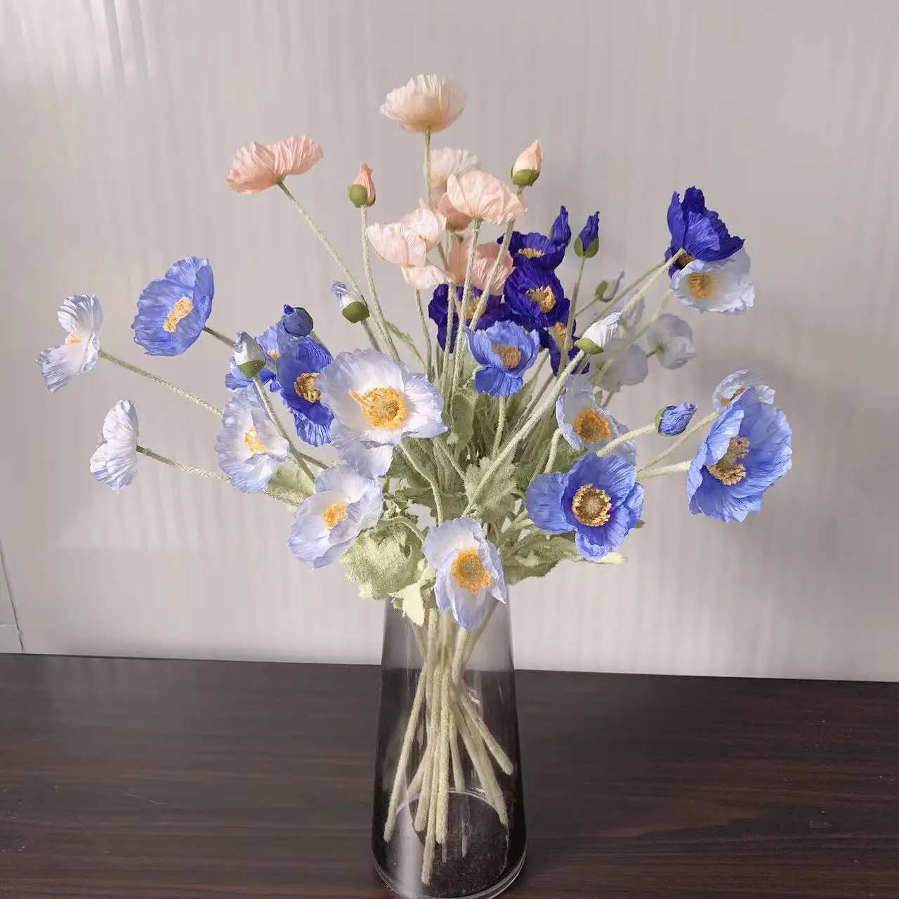 1pc künstliche Seide Blume Mohn Yume langen Stiel Hausgarten Tisch Hochzeit DIY Party Hochzeit Braut strauß Dekoration