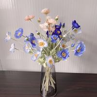1PC Artificial Silk Flower Poppy Yume Long Stem Home Garden Table Wedding DIY Party Wedding Bridal Bouquet Decoration