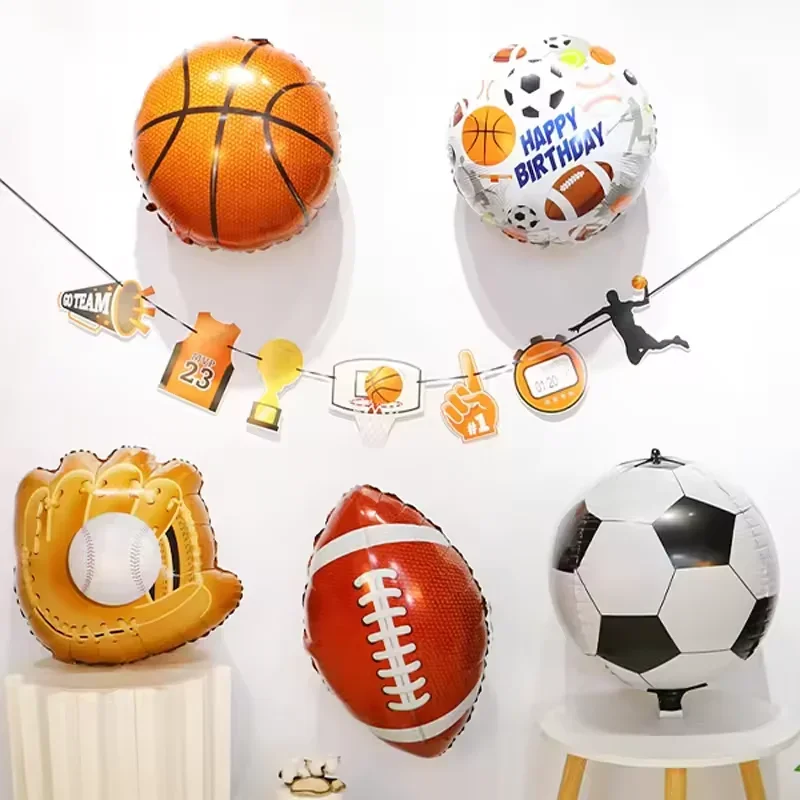 

Sports Theme Party Decorations Football Basketball Baseball Rugby Foil Balloons Trophy Globos Baby Shower Birthday