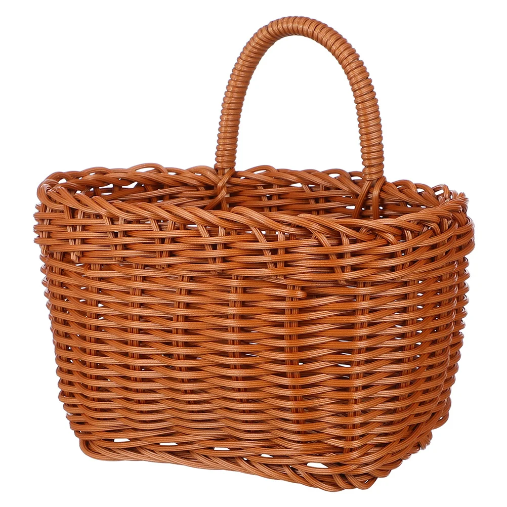 

Woven Wall Hanging Basket For Kitchen Bathroom Storage Organizer Portable Vegetable Fruit Flower Rattan Box Home Decor