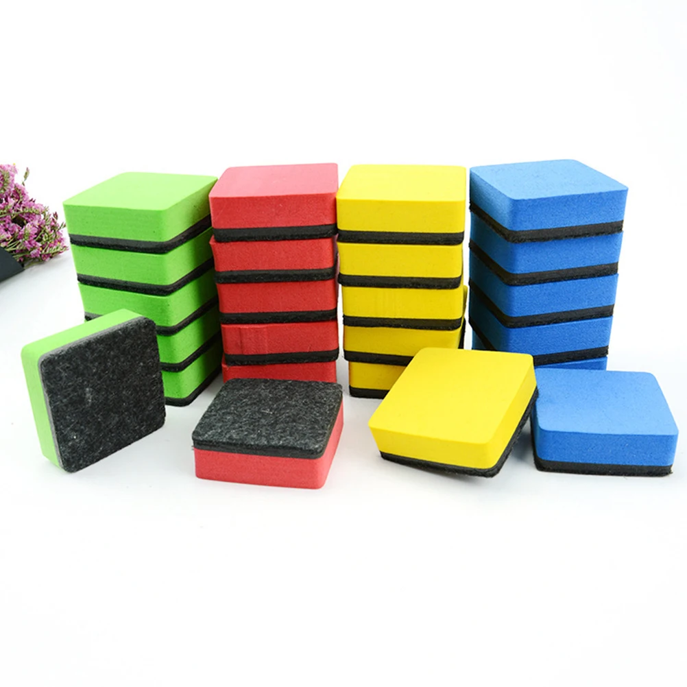 

24pcs Magnetic Whiteboard Eraser Lightweight Practical School Office Supplies Soft Surface Non Damage