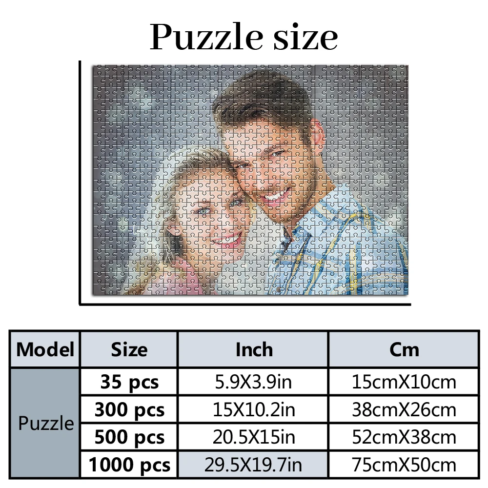 35/300/500/1000pcs Personalized Custom Photo Puzzle Couple Photos Puzzle Ideal Gifts for Him Her Family Friends Children