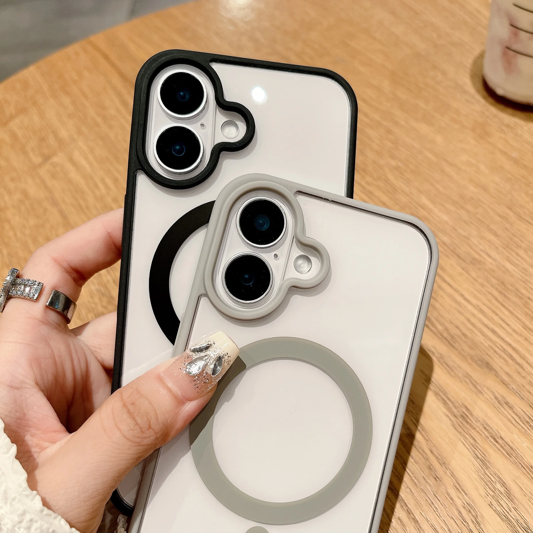 حافظة شحن لاسلكية فاخرة مضادة للصدمات Magsafe لهاتف 16 iPhone 15 14 Plus 13 12 Mini 11 Pro X XR XS Max غطاء ممتص للصدمات مغناطيسي شفاف #2