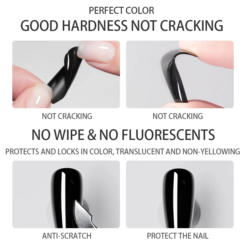 COLORE PERFETTO 2PCS/1PC 12ml No Wipe Top Coat Smalto per unghie gel Alta lucentezza Finitura Trasparente a lunga durata Soak Off Lampada per unghie UV