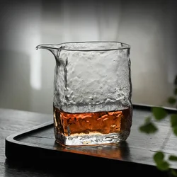 Japanese Style Square Hammer Glass Fair Cup Heat Resistant Tea Separator Tea Divider Kung Fu Tea Set Teaware Accessories