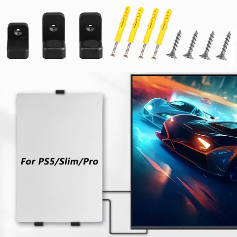 PlayStation PS5/Slim/Pro 콘솔 용 벽걸이 브래킷 행거 PS5 액세서리 용 나사가있는 보관 후크 홀더 랙 스탠드