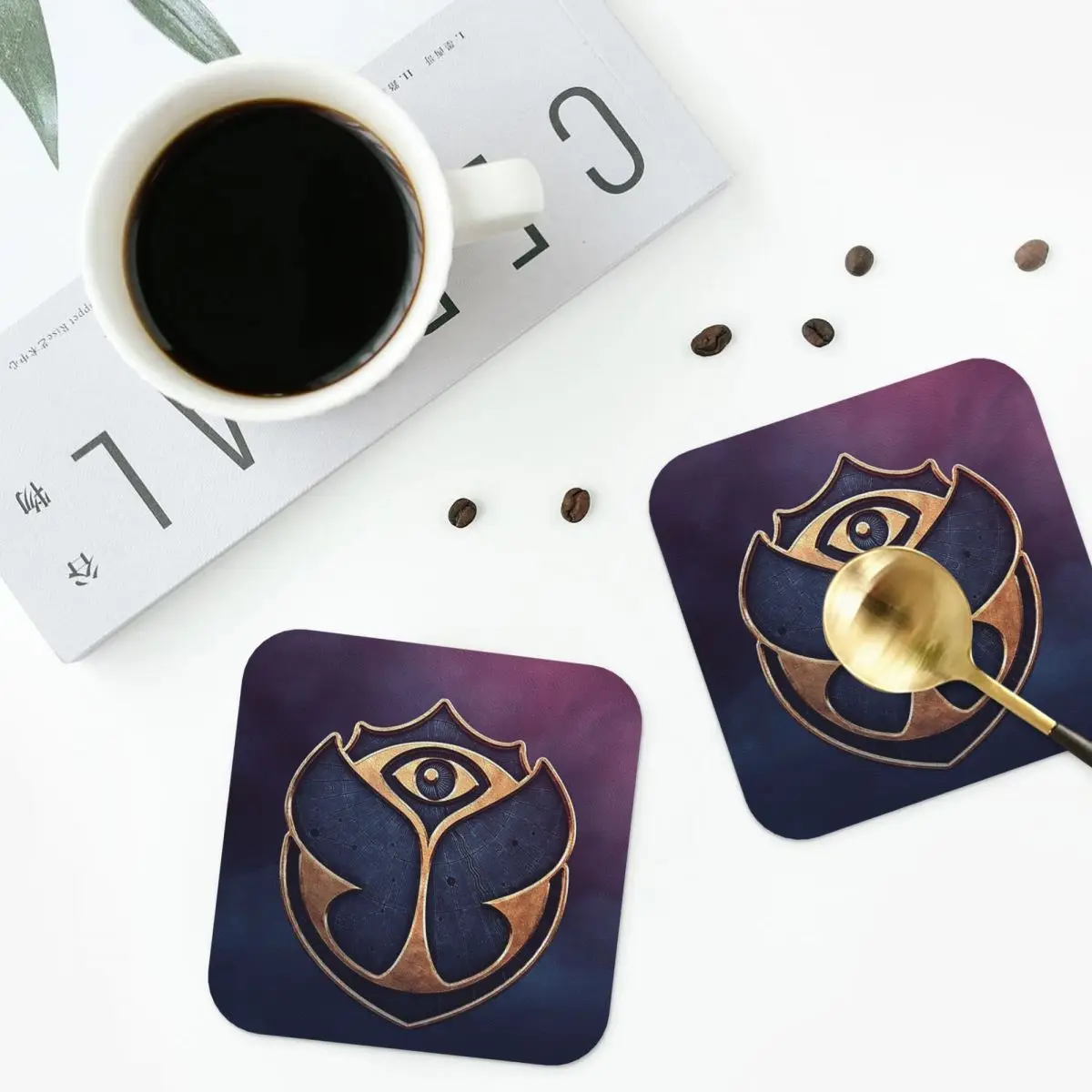 

Luxury Tomorrowland Coasters Kitchen Placemats Waterproof Insulation Cup Coffee Mats For Decor Home Tableware Pads Set of 4