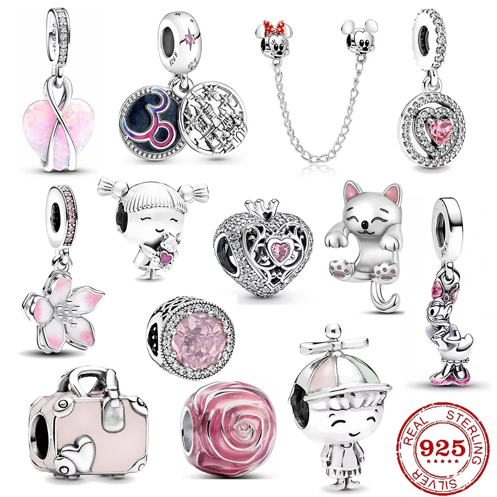 

S925 Silver Compatible Band Cartoon Beads Fit Original Design Charms Necklace Bracelet for Women DIY Jewelry Pendants Gifts