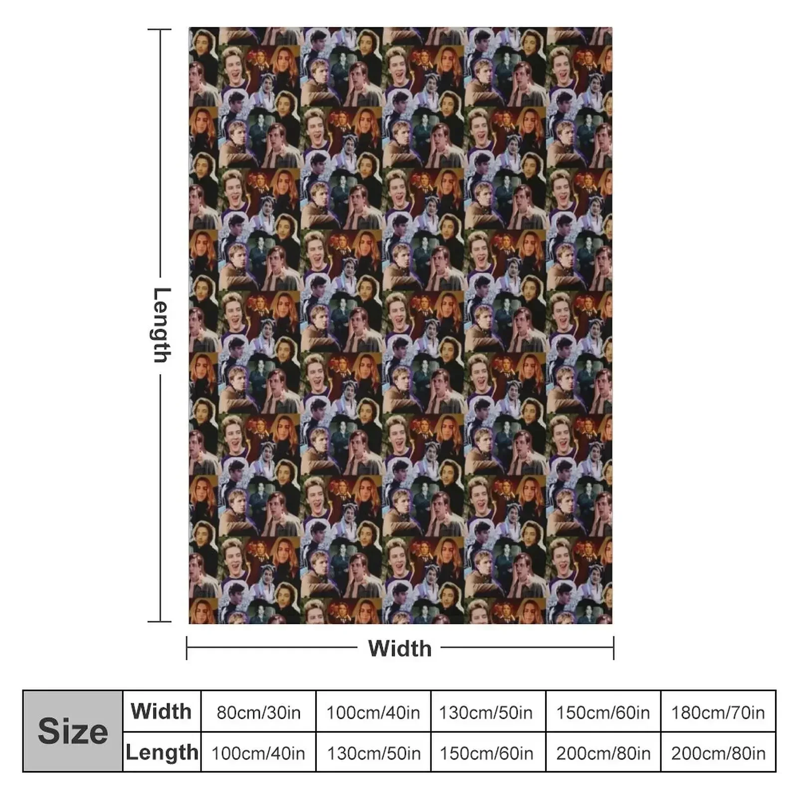 Cody Fern Characters Collage Edit Throw Blanket couch cozy soft plush fuzzy picnic outdoor blanket